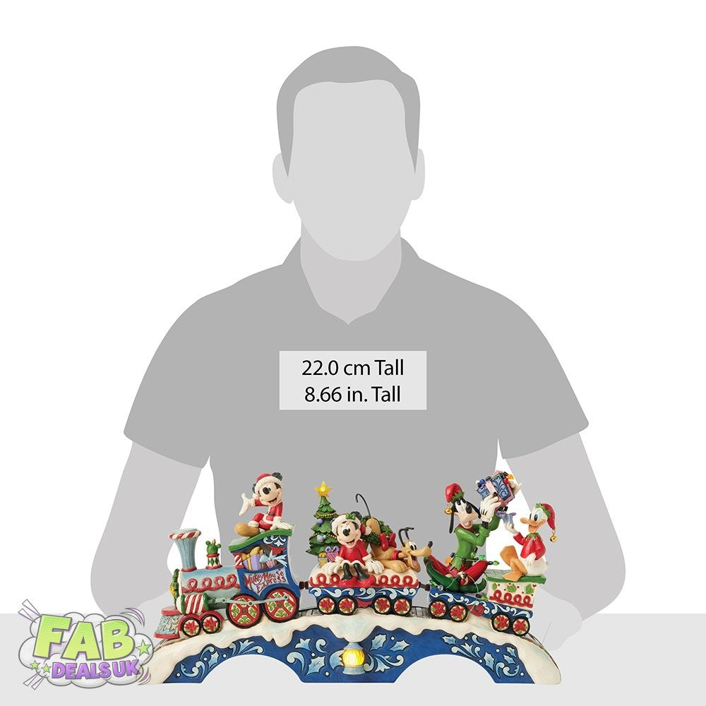 Christmas Cheer on Track (Mickey & friends LED Musical Train) - Disney Traditions Ornament by Jim Shore