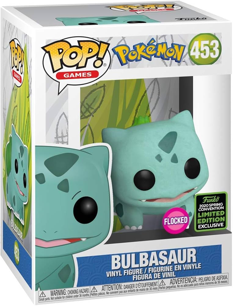 #453 Bulbasaur FLOCKED 2020 SPRING CONVENTION Pokemon Games Funko Pop