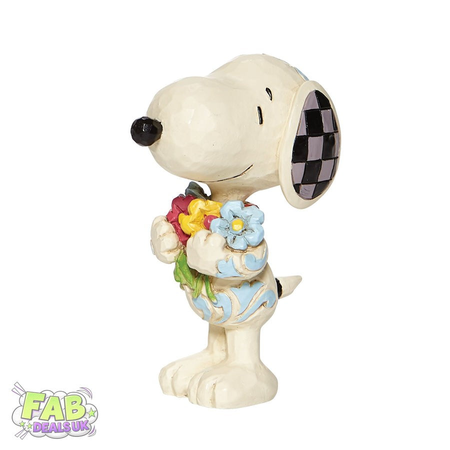 Snoopy with Flowers Mini Figurine - Jim Shore Peanuts Ornament