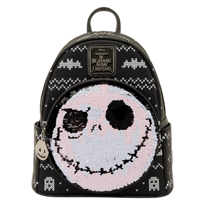 Jack Skellington Reversible Sequins Nightmare Before Christmas Loungefly Mini Backpack