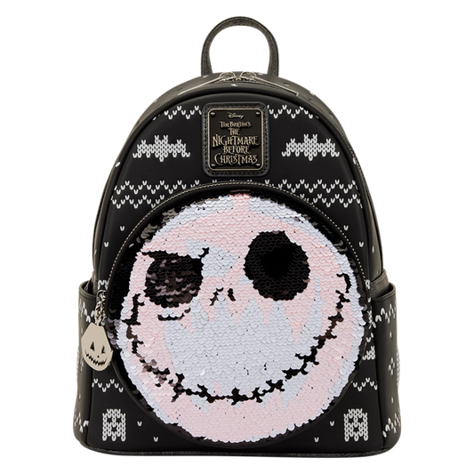 Jack Skellington Reversible Sequins Nightmare Before Christmas Loungefly Mini Backpack