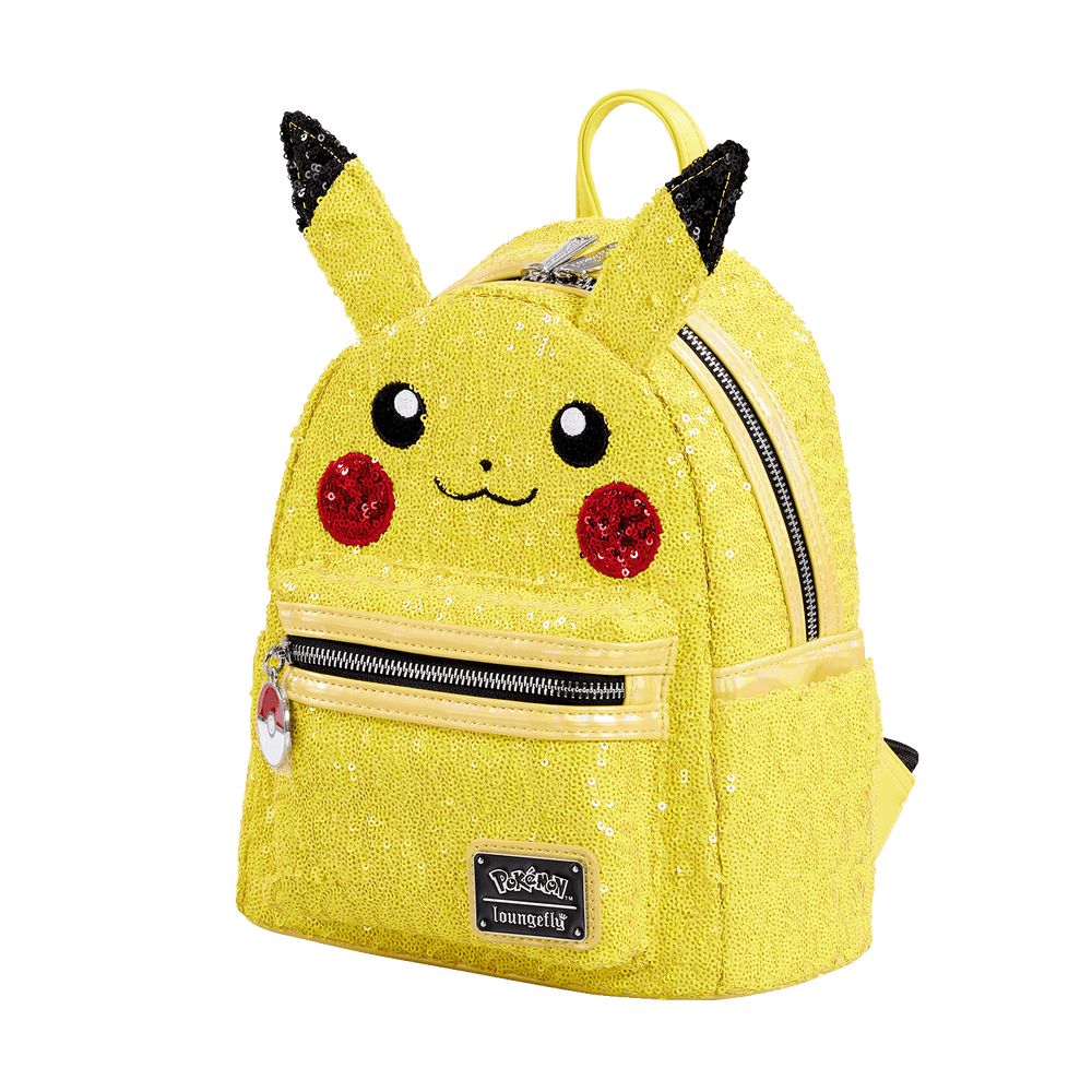Sequin Pikachu Pokemon Cosplay Mini Backpack