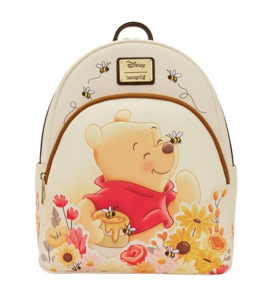 Winnie the Pooh Bees and Flowers Honey Disney Loungefly Mid Size Backpack