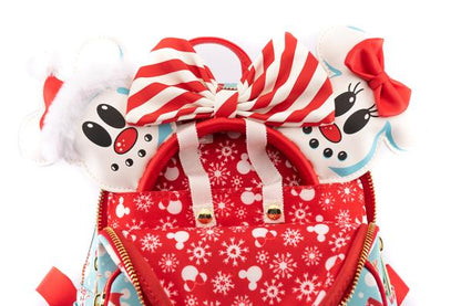 Mickey and Minnie Snowman Disney Mini Backpack Loungefly and Ears