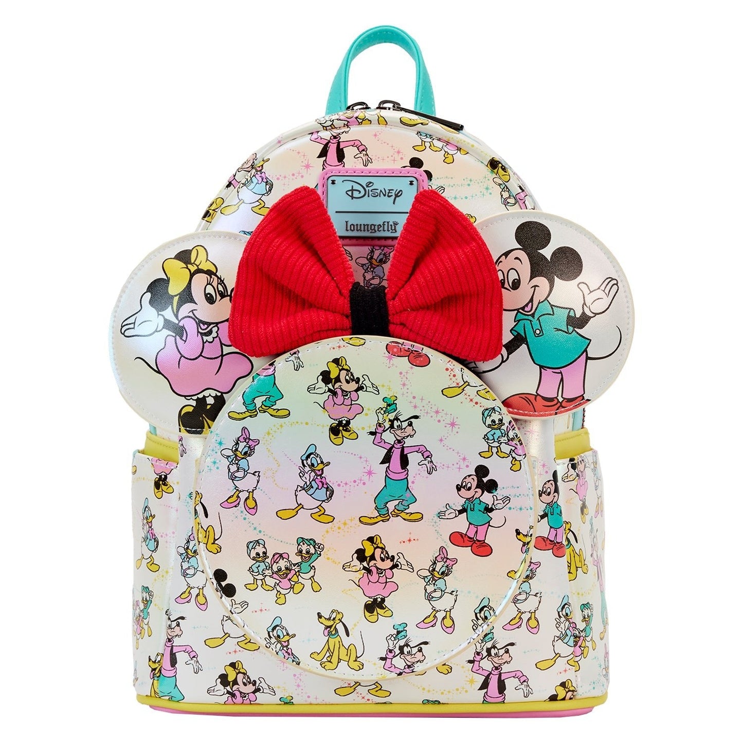 Disney 100 AOP Mickey and Friends Loungefly Mini Backpack with Matching Ears