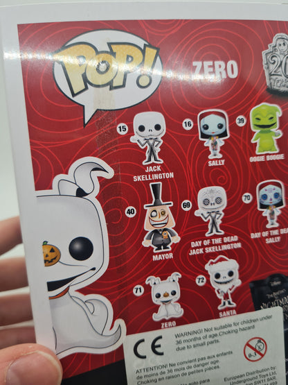 #71 Zero GLOW Nightmare Before Christmas Disney Funko Pop