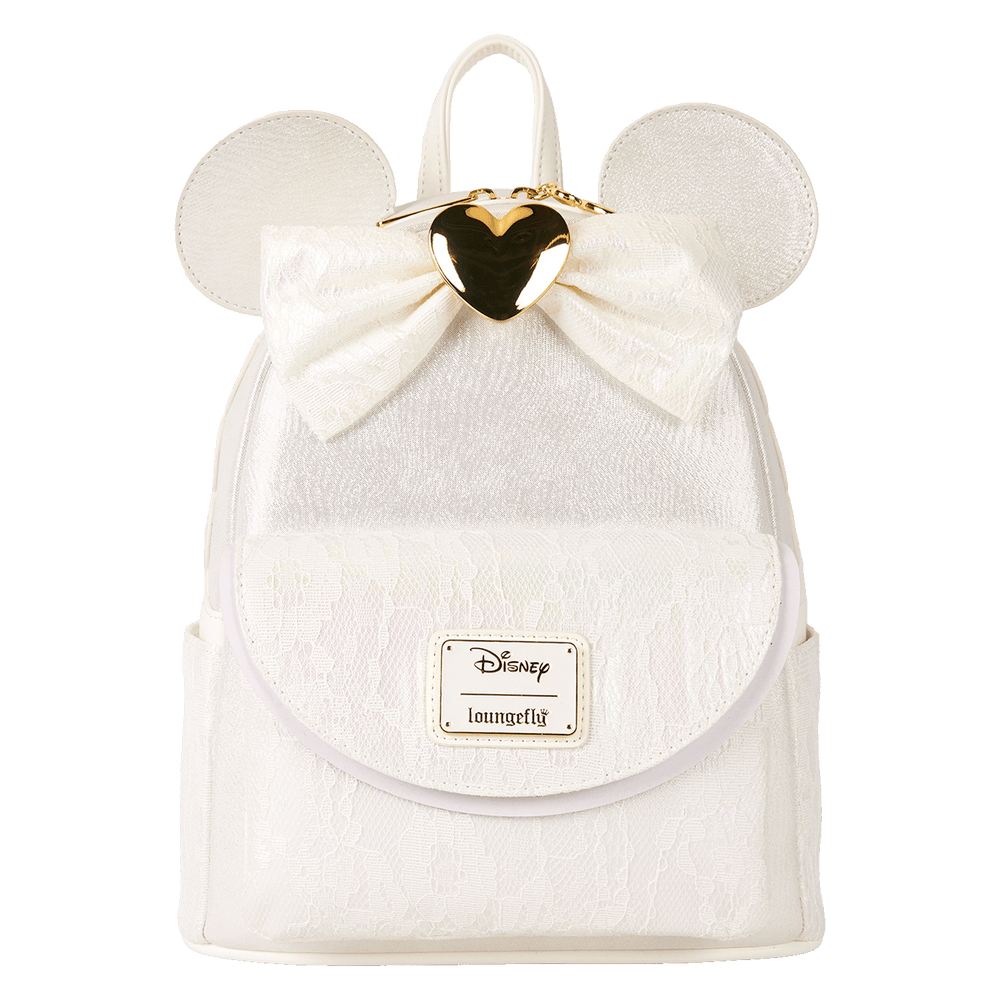 Minnie Mouse Iridescent Lace Wedding Disney Loungefly Mini Backpack