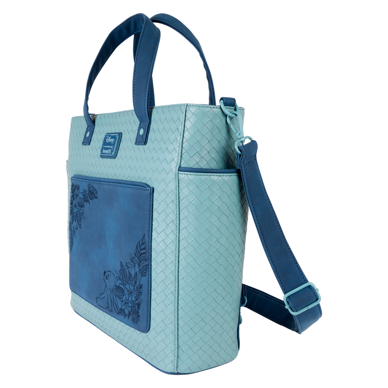 Disney Stitch Embroidered Floral Convertible Backpack & Tote Crossbody Loungefly Bag