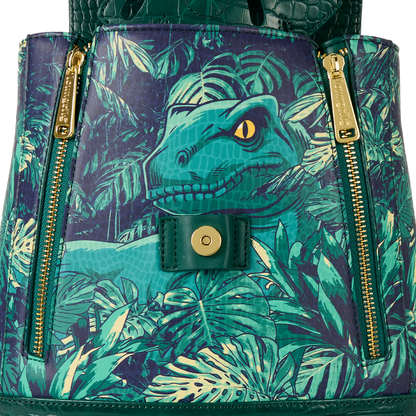 Jurassic World Glow Velociraptor Leaf Flap Dinosaur Loungefly Mini Backpack