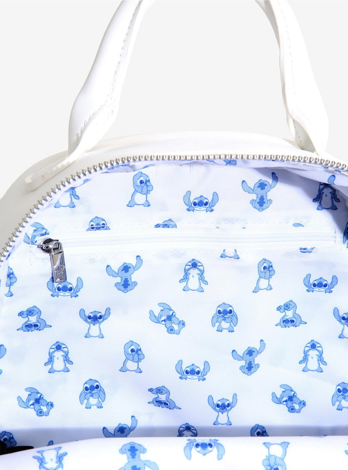 White Stitch with Ducklings Quilted Disney Loungefly Mini Backpack