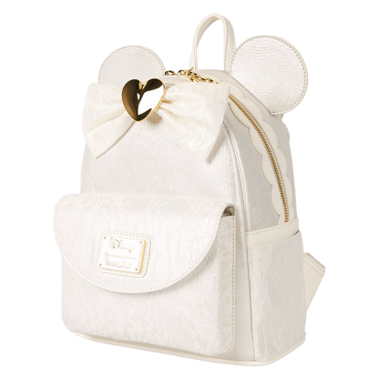 Minnie Mouse Iridescent Lace Wedding Disney Loungefly Mini Backpack
