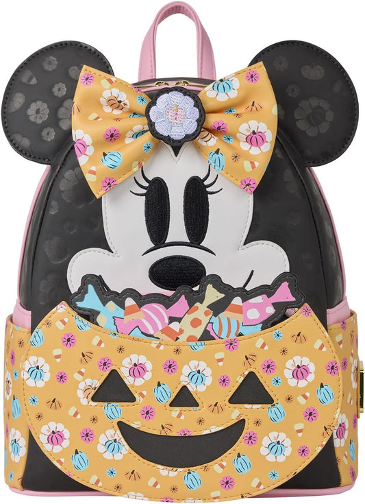 Minnie Mouse Floral Pumpkin Trick or Treat Loungefly Mini Halloween Backpack Disney