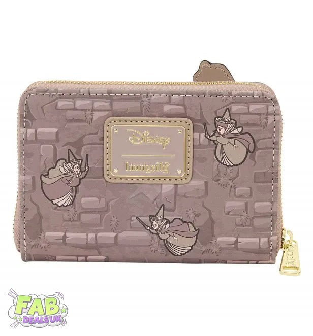 Aurora Spinning Wheel Sleeping Beauty Princess Disney Loungefly Purse / Zip Around Wallet