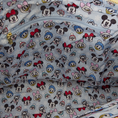 Mickey Mouse and Friends Holiday Snow Disney Loungefly Tote Bag with Coin Purse