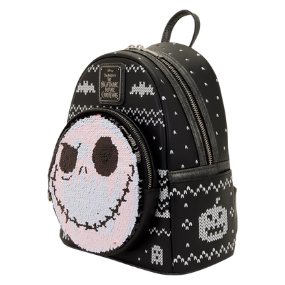 Jack Skellington Reversible Sequins Nightmare Before Christmas Loungefly Mini Backpack