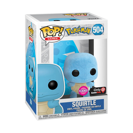 #504 Squirtle FLOCKED GAMESTOP Pokemon Games Funko Pop