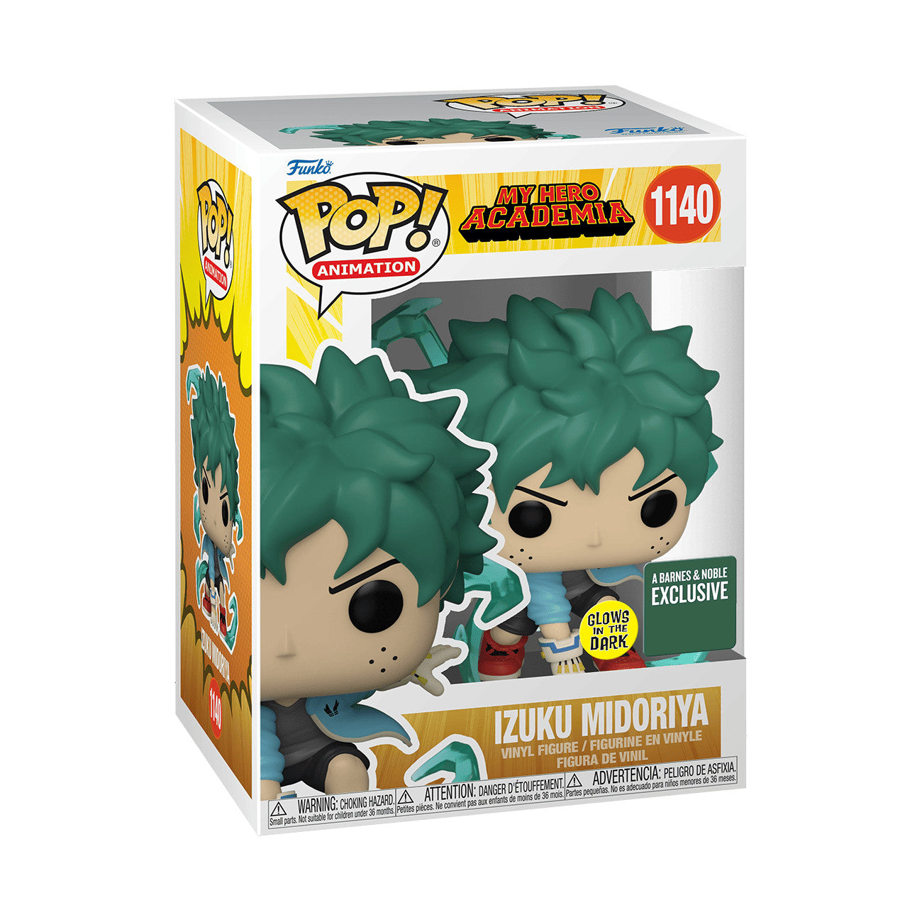 #1140 Izuku Midoriya GLOW BARNES AND NOBLE My Hero Academia MHA Animation Funko Pop