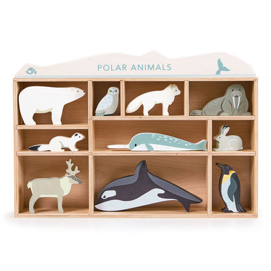 Polar Animals Wooden Animals Shelf Set Tender Leaf Toys Small World