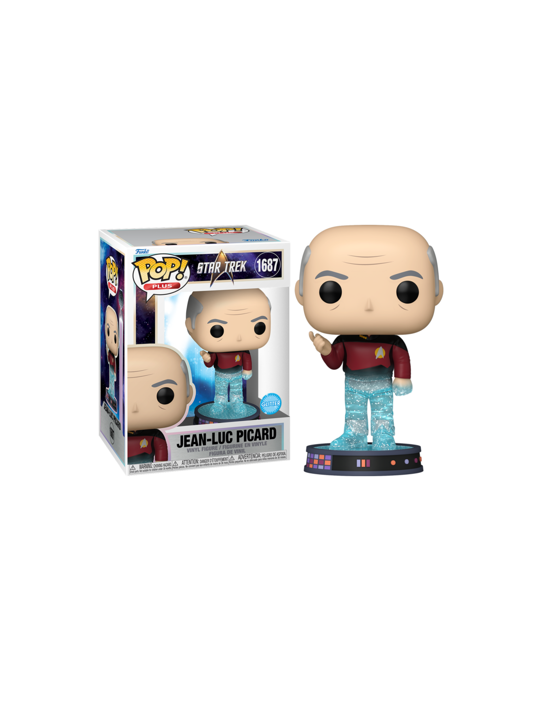 #1687 Jean-Luc Picard GLITTER Star Trek Plus Funko Pop