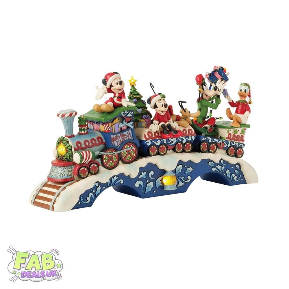 Christmas Cheer on Track (Mickey & friends LED Musical Train) - Disney Traditions Ornament by Jim Shore