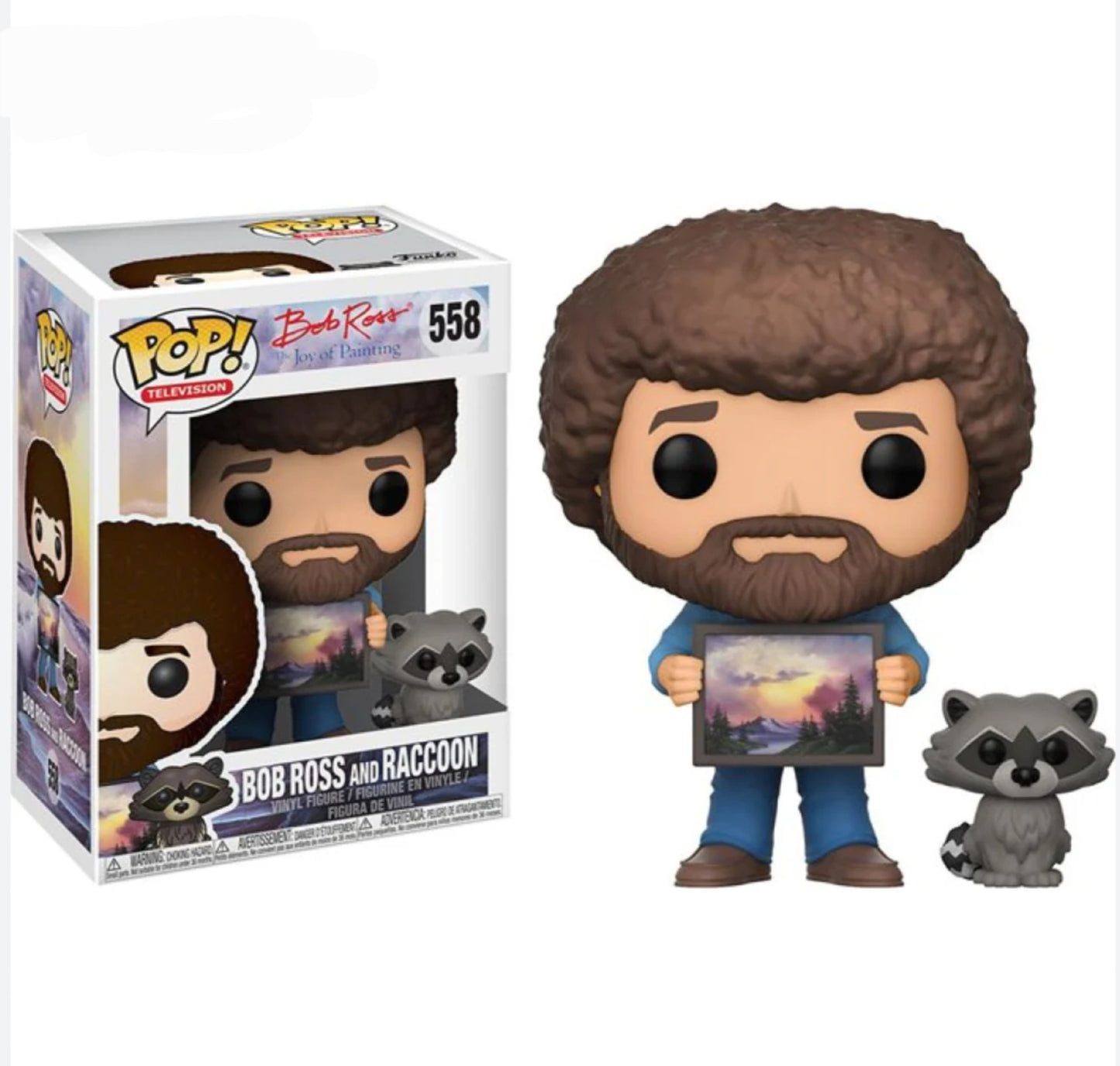 #558 Bob Ross And Raccoon Bob Ross Joy Of Painting Television Funko Pop