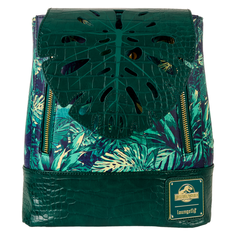 Jurassic World Glow Velociraptor Leaf Flap Dinosaur Loungefly Mini Backpack