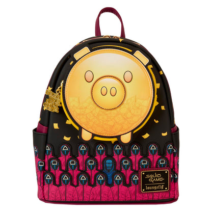 Squid Game Piggy Bank Loungefly Mini Backpack Glow in the Dark