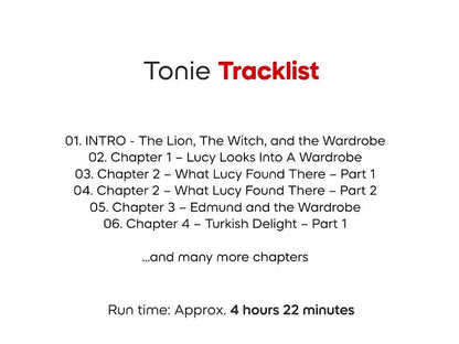 The Lion, the Witch and the Wardrobe Book Narnia Tonies