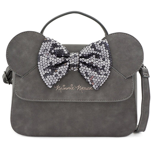 Minnie Mouse Grey Sequin Bow Crossbody Disney Loungefly
