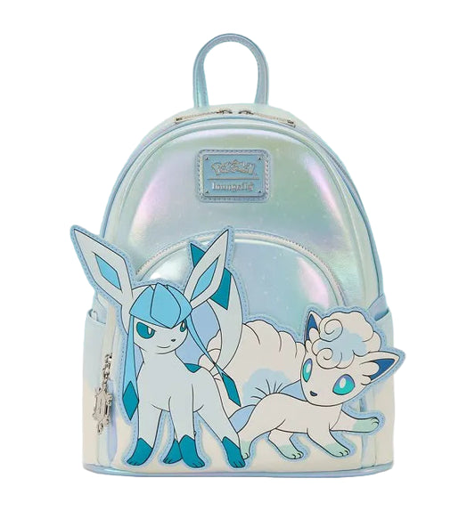 Pokemon Ice Type Winter Loungefly Mini Backpack with Glaceon and Alolan Vulpix