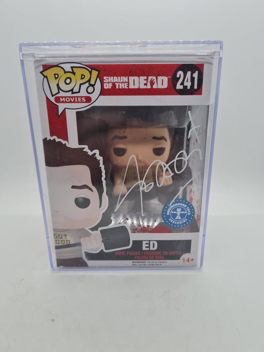 #241 Ed SIGNED BY NICK FROST Shaun Of The Dead Movies Funko Pop In Stack