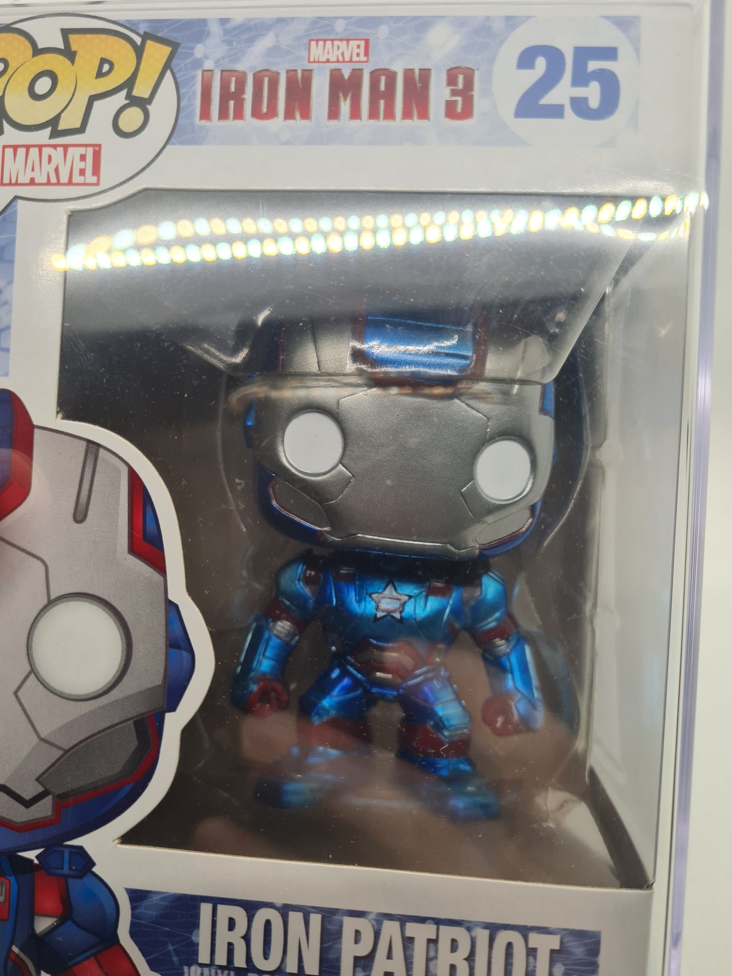 #25 Iron Patriot METALLIC Iron Man 3 Marvel Funko Pop In Stack