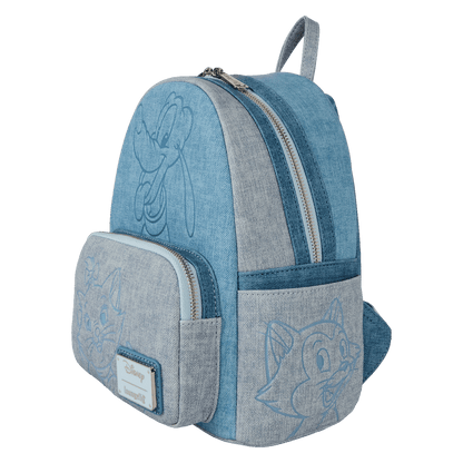 Dogs and Cats Pets Faux Denim Disney Loungefly Mini Backpack
