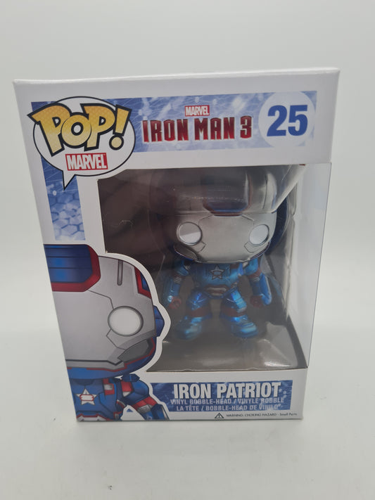 #25 Iron Patriot METALLIC Iron Man 3 Marvel Funko Pop In Stack