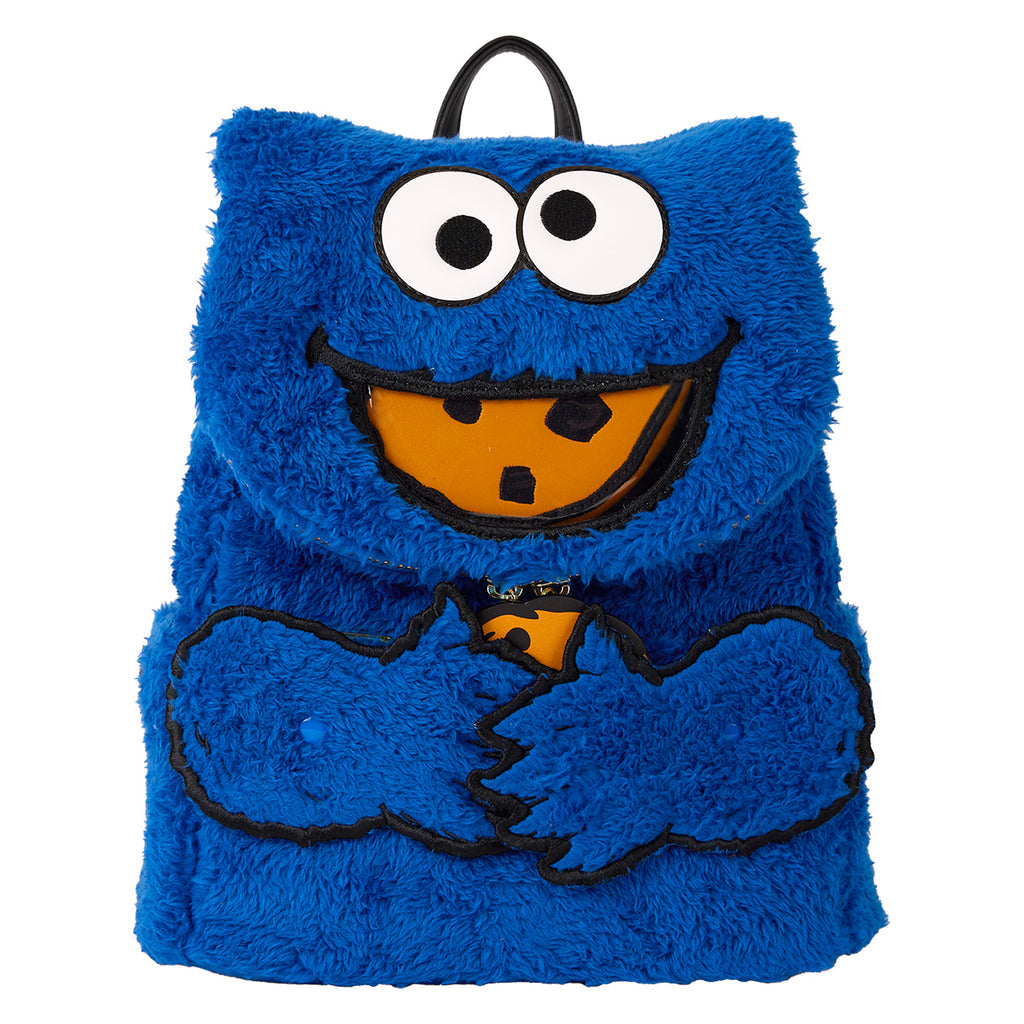 Cookie Monster Sesame Street Plush Loungefly Mini Backpack with Cookie Purse