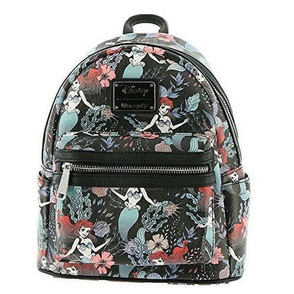 Ariel Floral All Over Print Little Mermaid Disney Mini Backpack Loungefly Bag