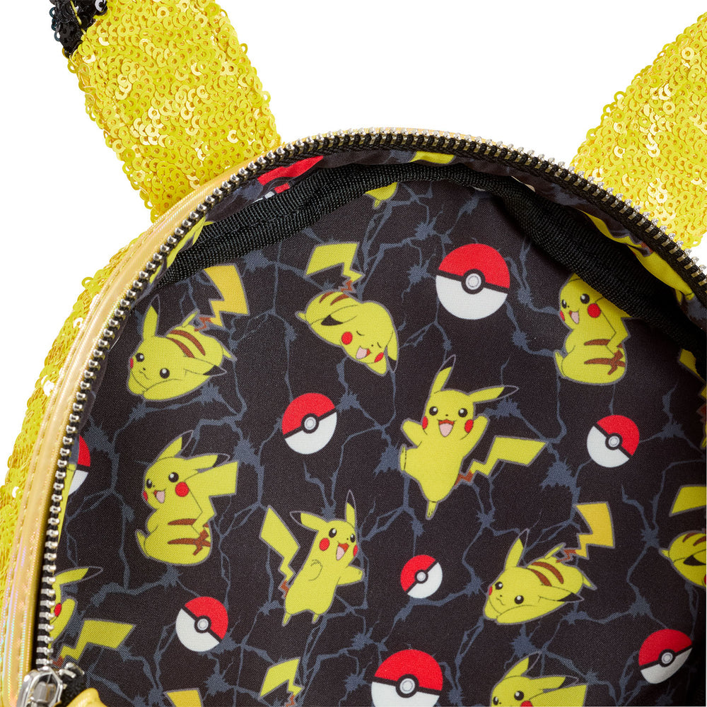 Sequin Pikachu Pokemon Cosplay Mini Backpack