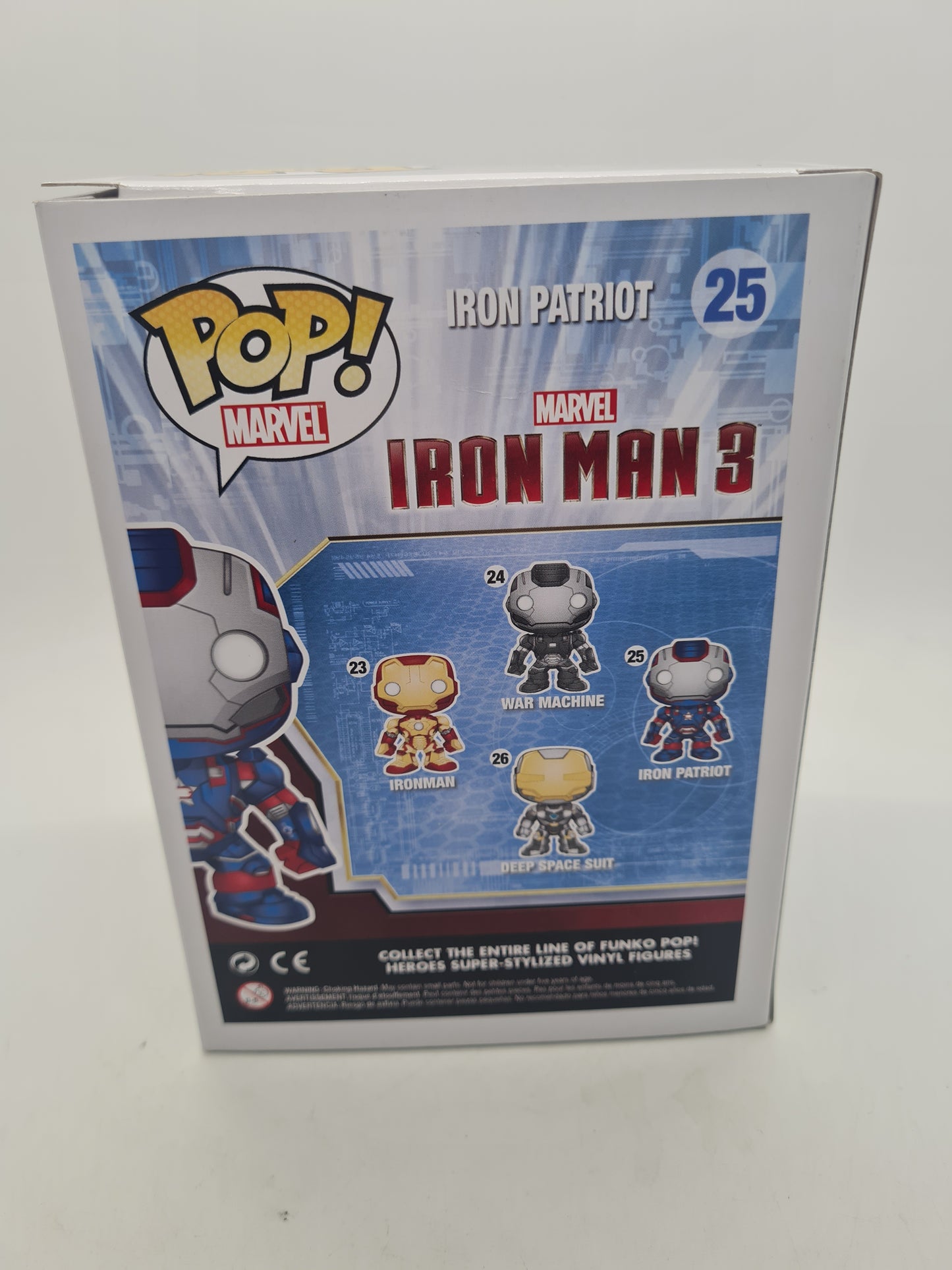 #25 Iron Patriot METALLIC Iron Man 3 Marvel Funko Pop In Stack