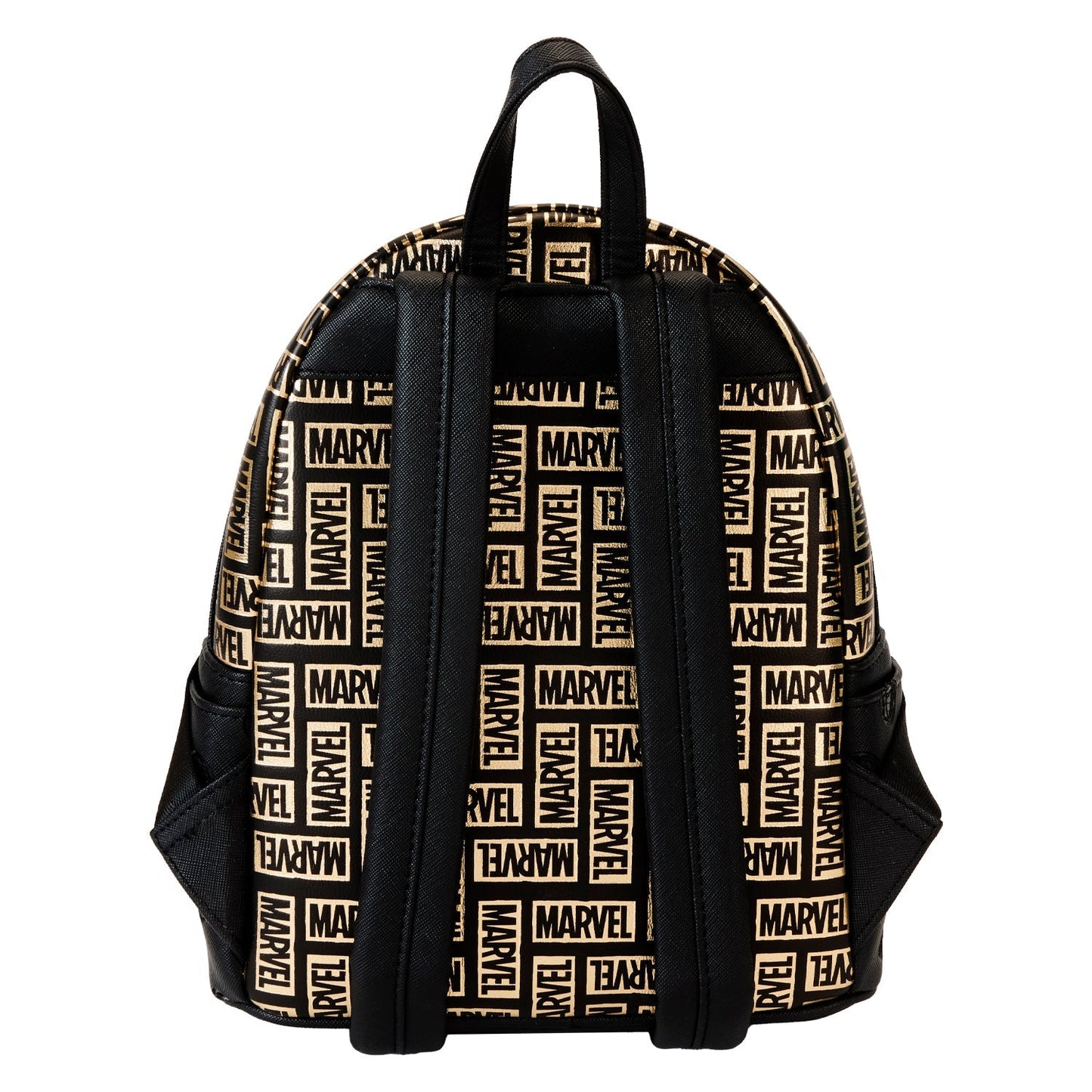 Marvel Logo Classic Black and Gold Loungefly Mini Backpack