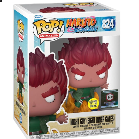 #824 Might Guy Eight Inner Gates GLOW CHALICE COLLECTIBLES Naruto Shipuden Animation Funko Pop