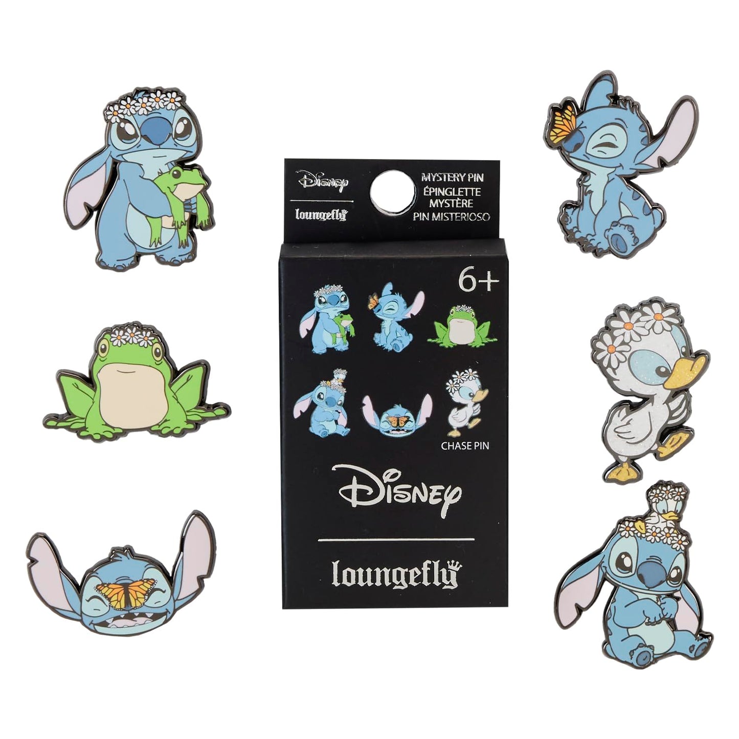 Stitch Flowers and Frog Disney Loungefly Enamel Blind Box Pin