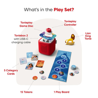 Toniebox 2 Sunset Red ToniePlay Bundle - Lion King Tonies