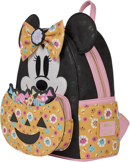 Minnie Mouse Floral Pumpkin Trick or Treat Loungefly Mini Halloween Backpack Disney