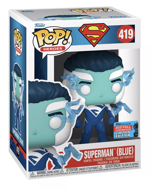 #419 Superman Blue 2021 FALL CONVENTION DC Heroes Funko Pop