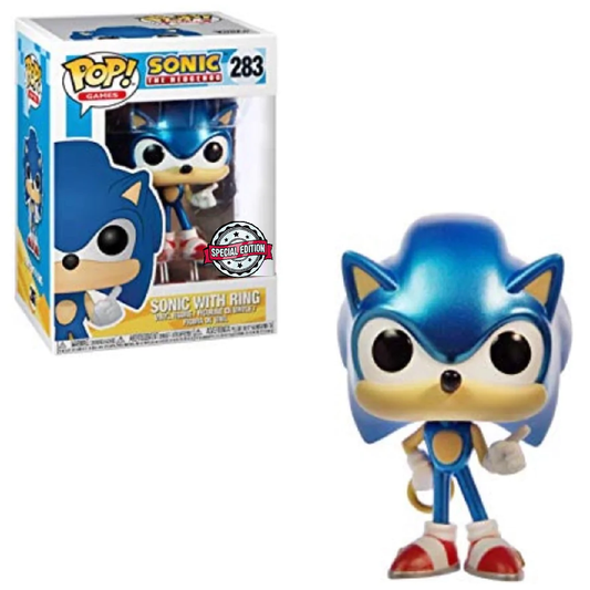 #283 Sonic with Ring Metallic Sonic the Hedgehog Games Funko Pop