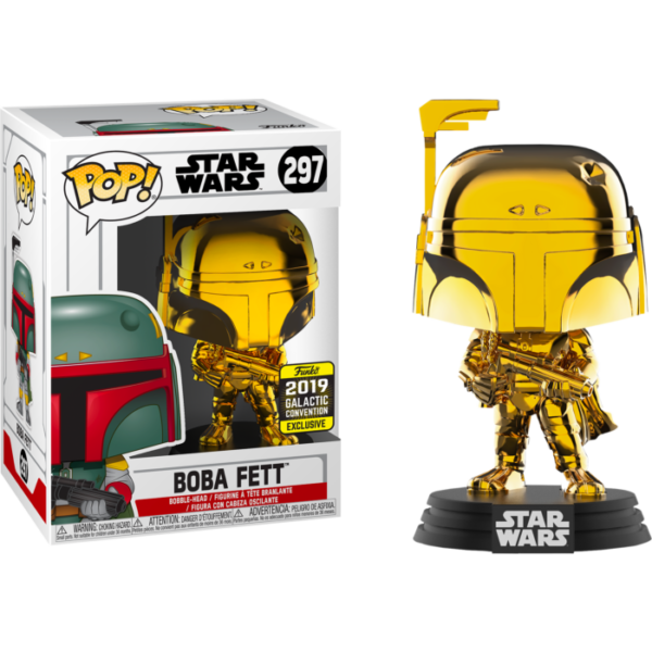 #297 Boba Fett Gold Chrome 2019 GALACTIC CONVENTION Star Wars Funko Pop