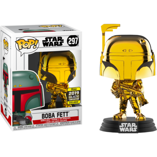 #297 Boba Fett Gold Chrome 2019 GALACTIC CONVENTION Star Wars Funko Pop