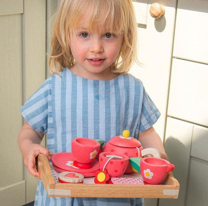 Tea Tray Set Play Food Tender Leaf Toys